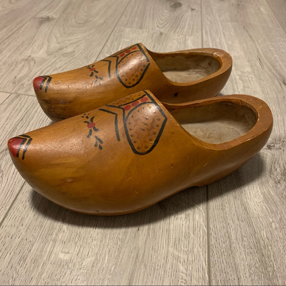 Vintage wooden handcrafted Swedish clogs shoes